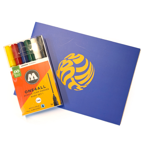 MINI SPOTS Blue & Molotow One4All 2mm 6er Basic Set