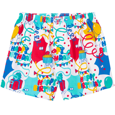 LOUSY LIVIN Boxershorts HAPPY BIRTHDAY white