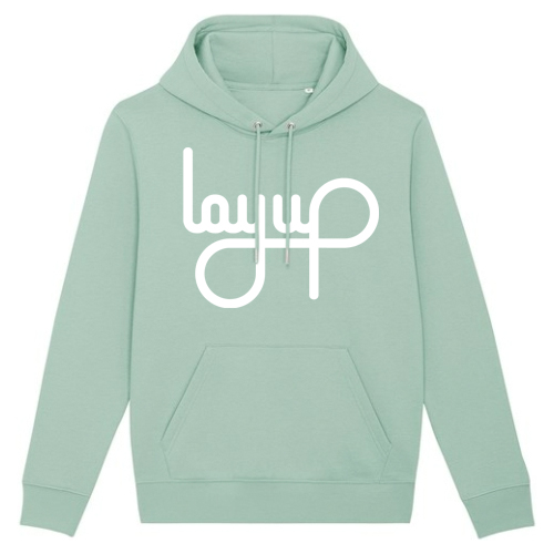 LAYUP Hoody Organic LOGO - caribbean turquoise/white
