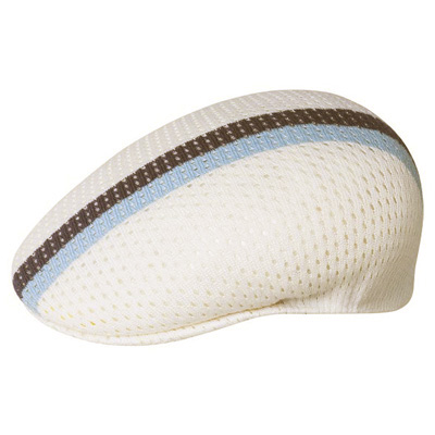 KANGOL Flat Cap MESH STRIPE 504 white/blue