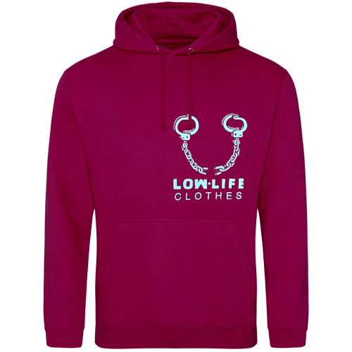 LOW LIFE CLOTHES Hoodie LL Classic Back - burgundy/blue