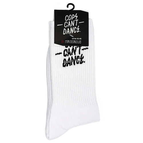 MR. SERIOUS Socks - COPS CANT DANCE - white