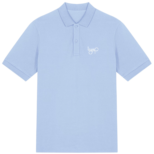 LAYUP Polo Shirt Organic Embroidered Logo - sky blue
