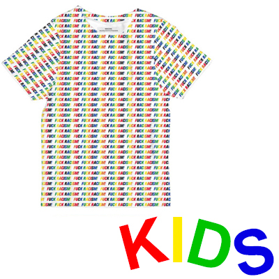 DEDICATED T-Shirt FUCK RACISM STRIPES white - Kids