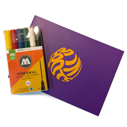 MINI SPOTS Purple & Molotow One4All 2mm 6er Basic Set