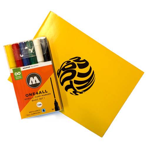 MINI SPOTS Yellow & Molotow One4All 2mm 6er Basic Set